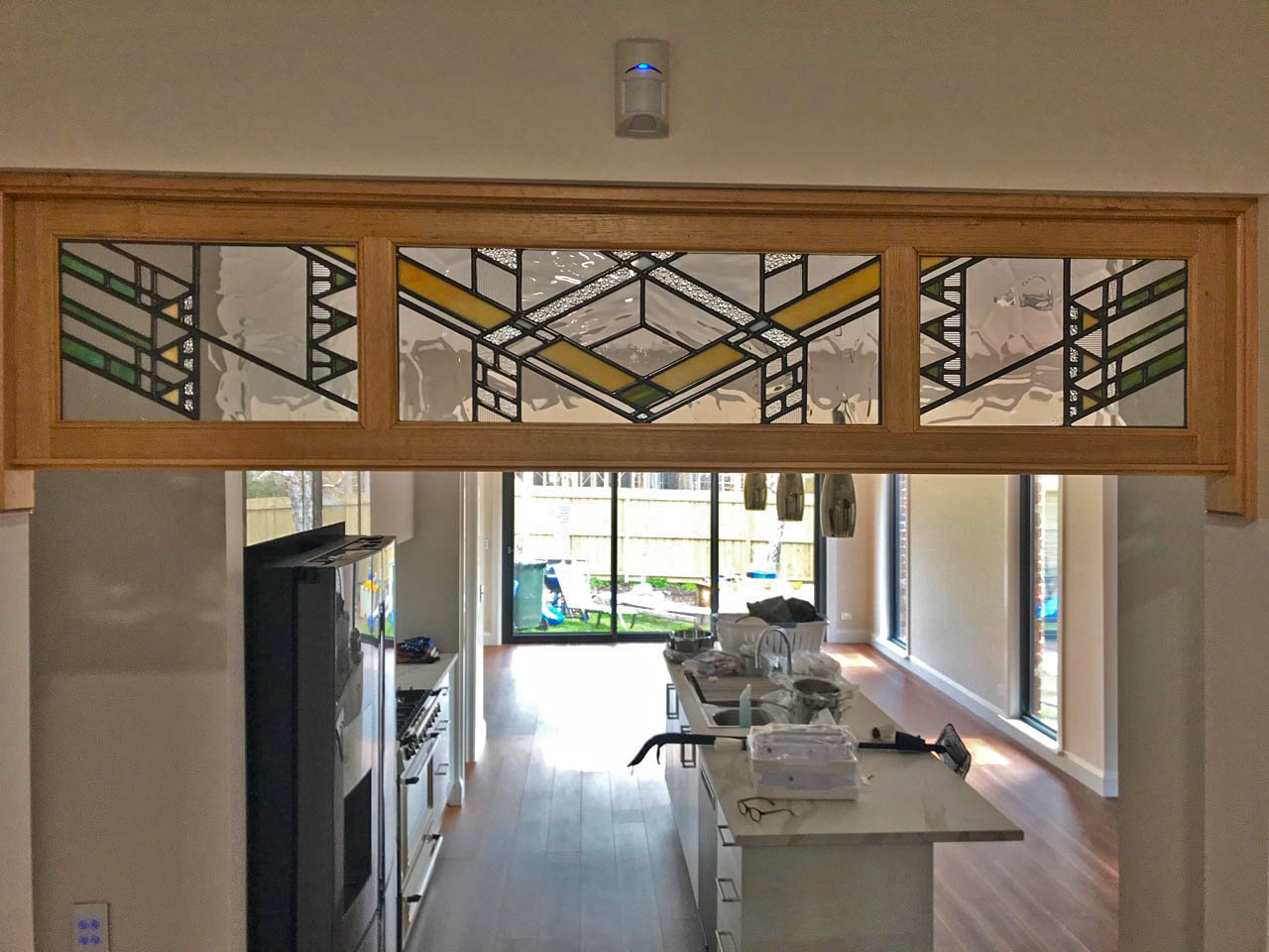 Art deco leadlight design. Internal windows.