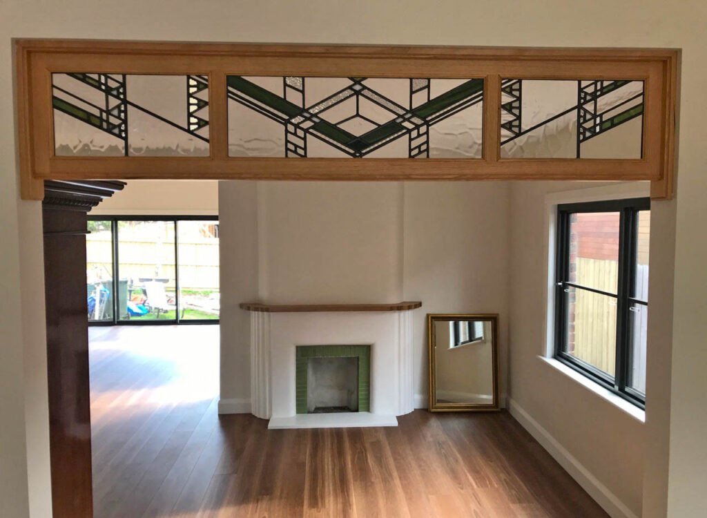 Art deco leadlight design. Internal windows.