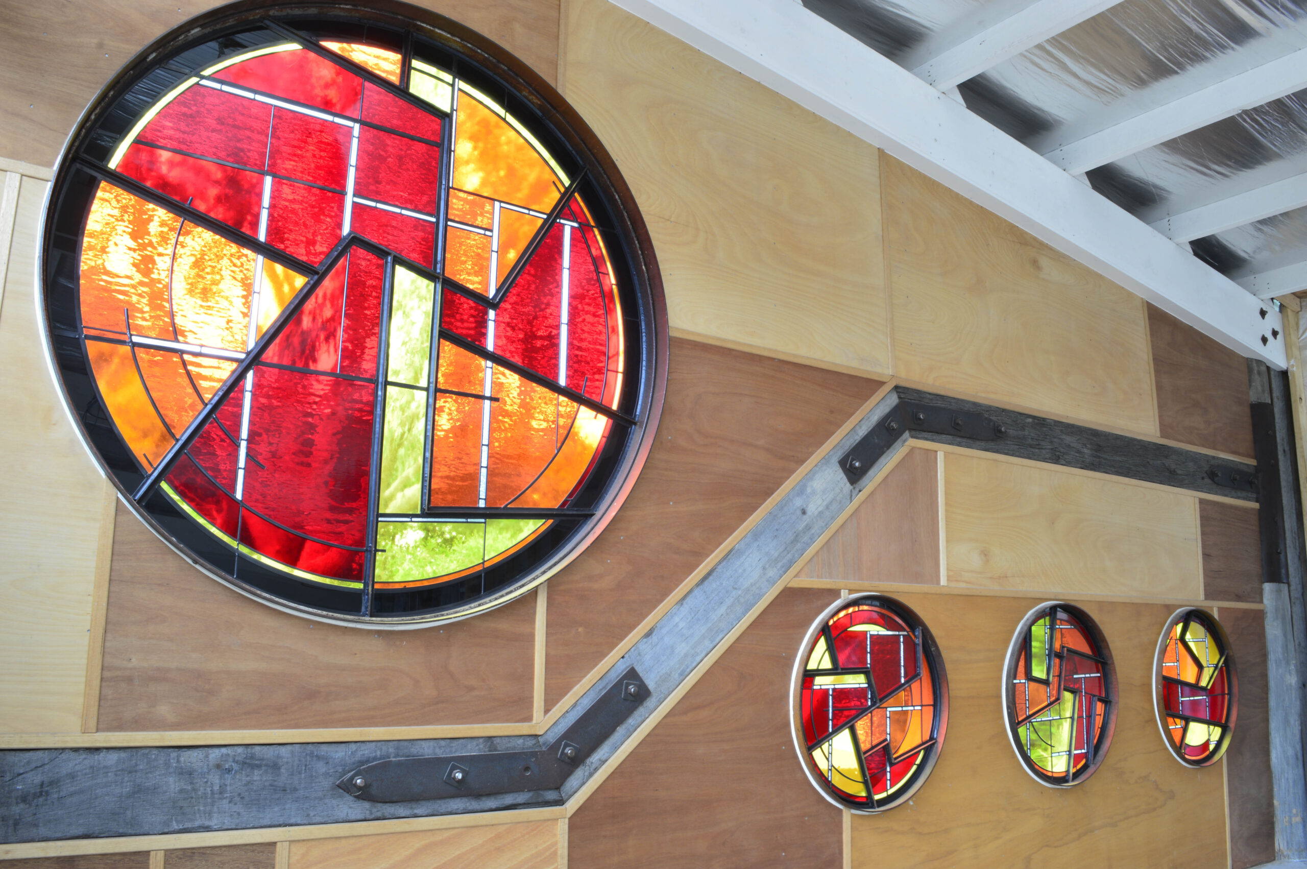 Contemporary leadlight windows.