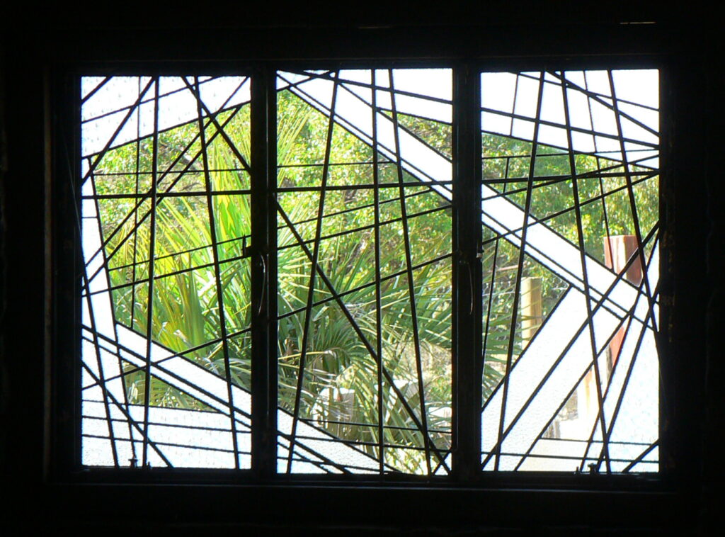 Abstract leaded glass design