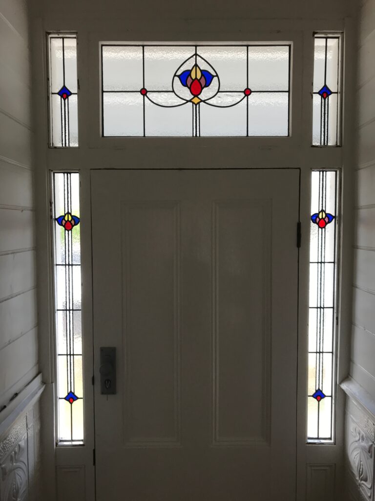 Traditional leadlight windows.