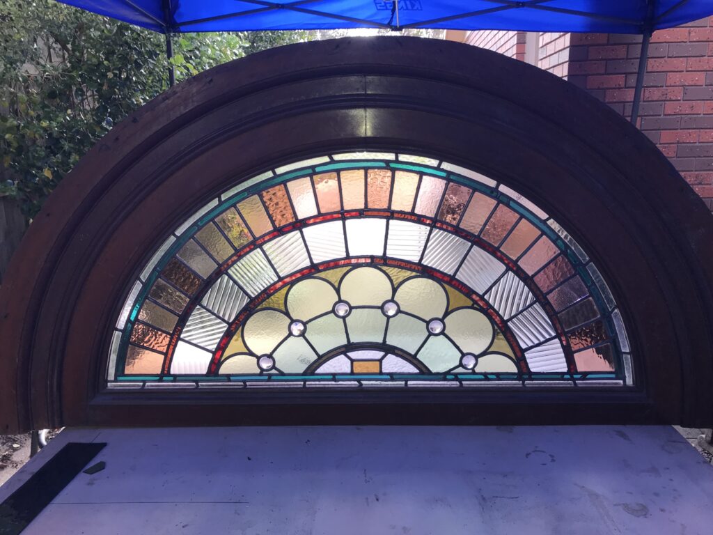 Traditional leadlight window.