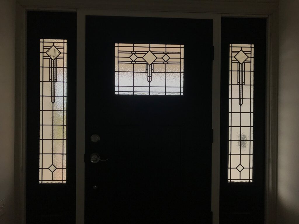 Traditional art deco leadlight windows.