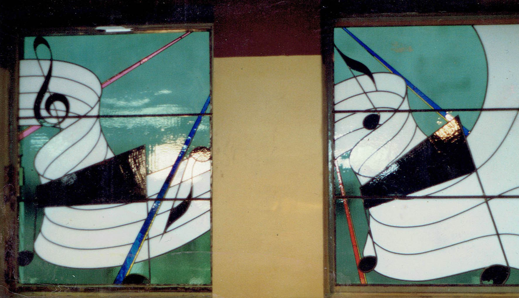 Musical theme stained glass