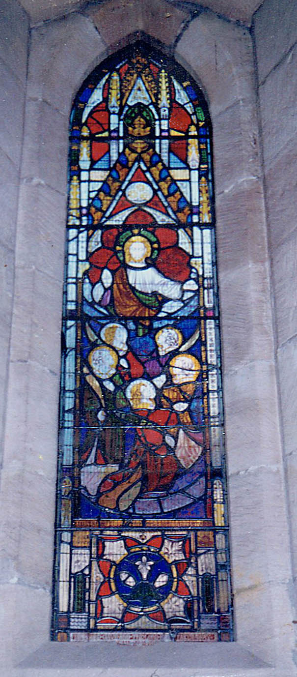 Religious stained glass window