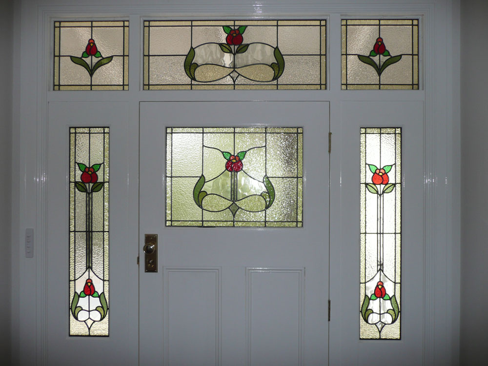 Traditional leadlight windows.