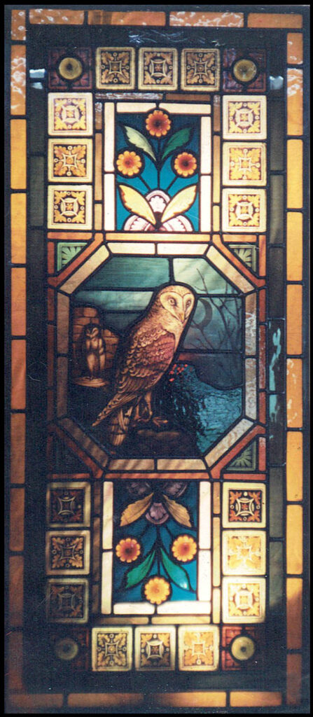 Traditional stained glass window.